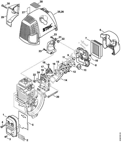 Silenziatore, filtro aria, Convogliatore aria BT 130 BT 130 brand Stihl